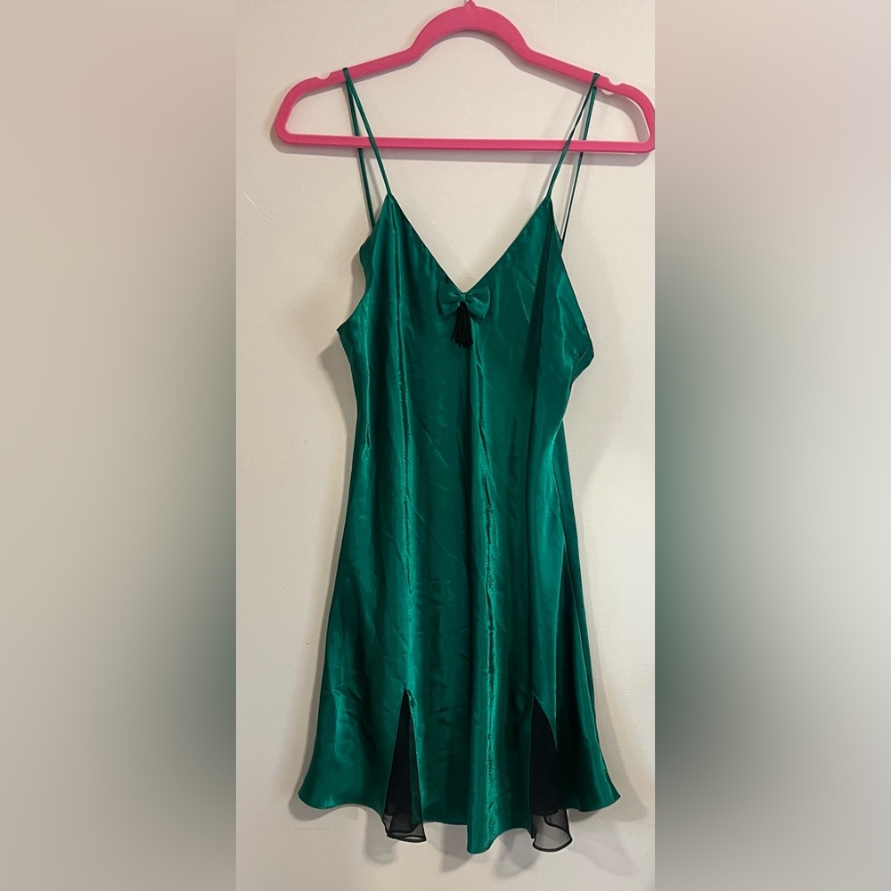 Victoria's Secret Green Satin Slip